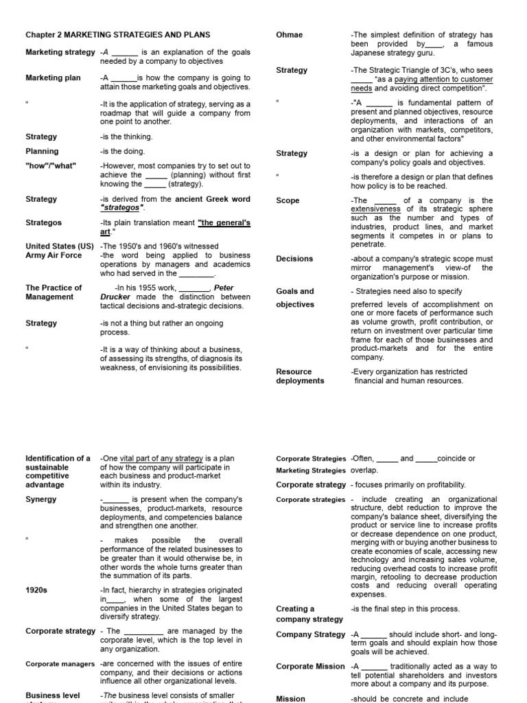 Chapter 2 - MARKETING MANAGEMENT | PDF | Marketing | Strategic Management