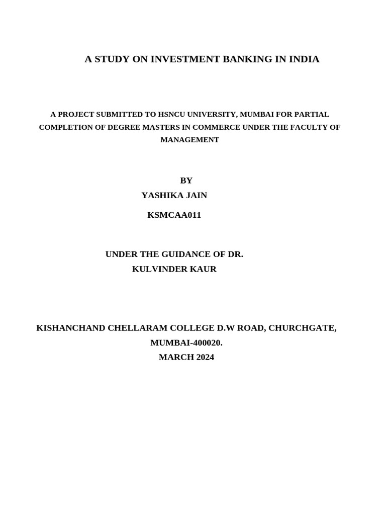 a-detail-study-on-investment-banking | PDF | Investment Banking | Bonds ...
