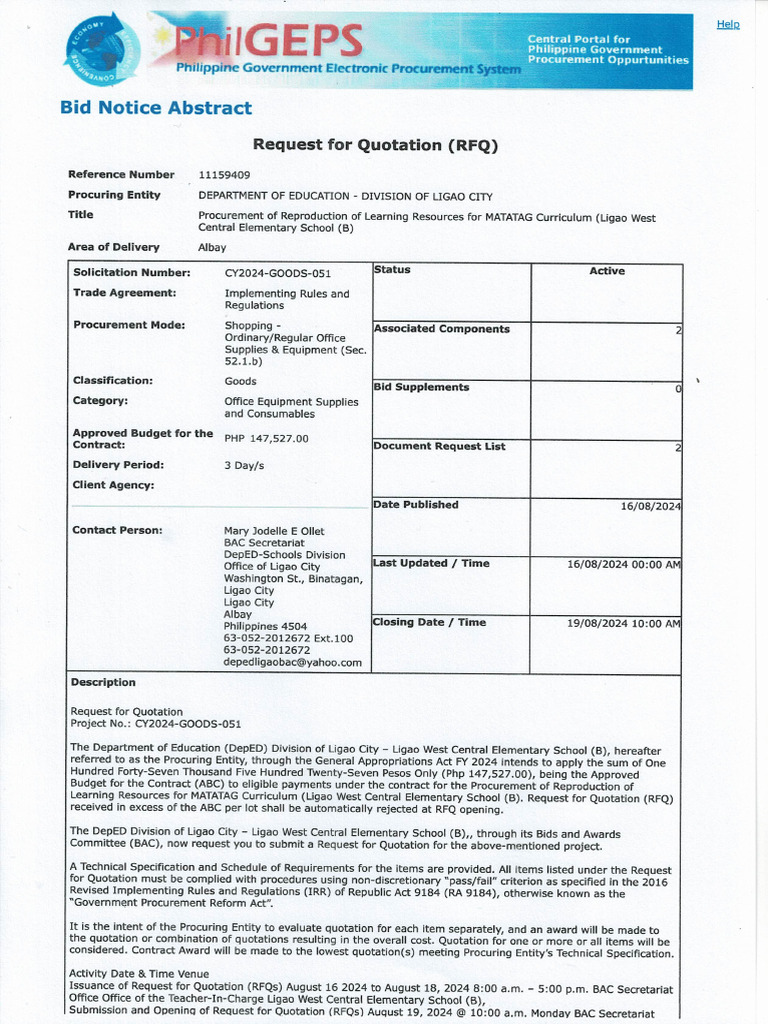 Bid Notice Abstract Pdf