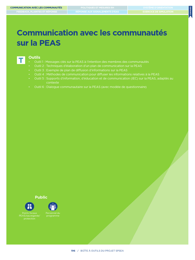 Outils de Communication sur la PEAS | PDF | la communication | Viol