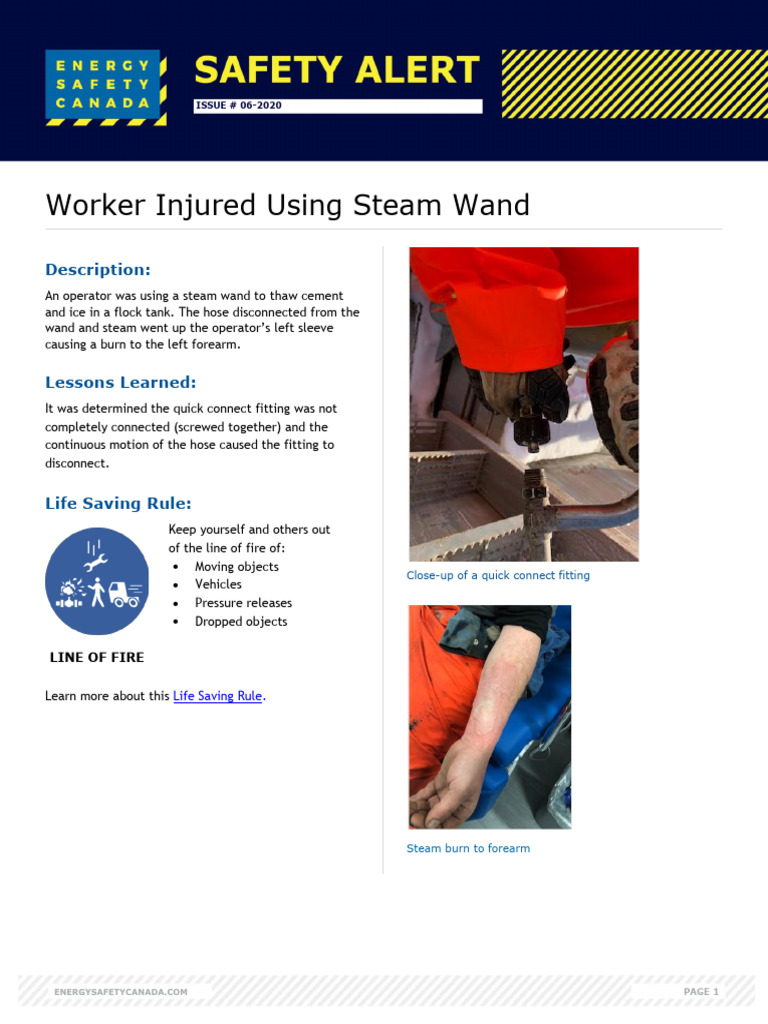 Safety Alert Worker Injured Steam Wand 06 2020 | PDF