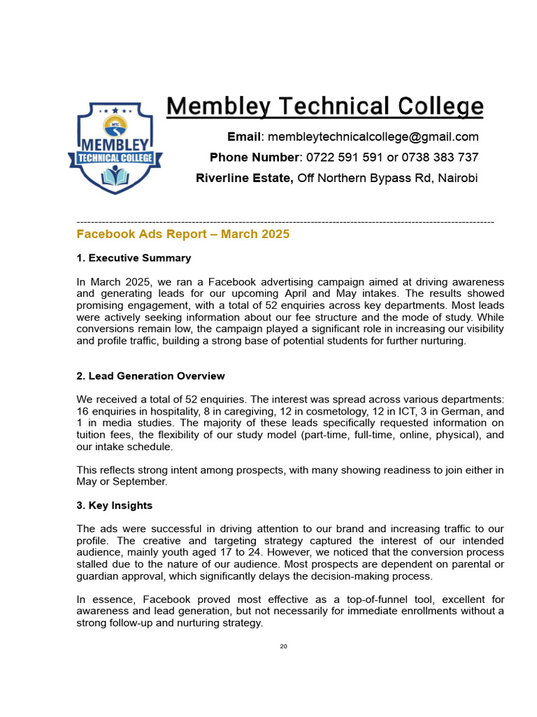 MTC Facebook Results For March 2025 | PDF | Advertising | Facebook