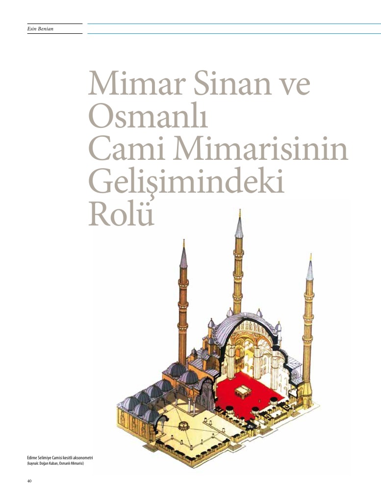 mimar sinan ve osmanli cami in gelisimindeki rolu