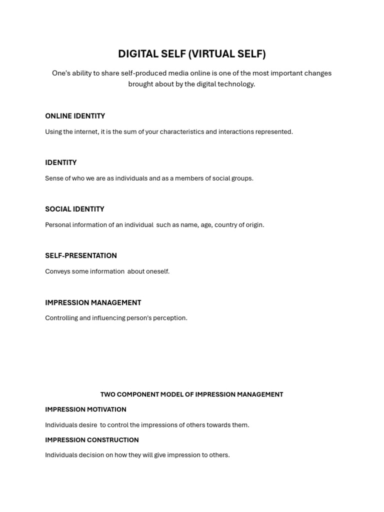 Understanding Digital Self and Identity | PDF | Cyberspace | Information