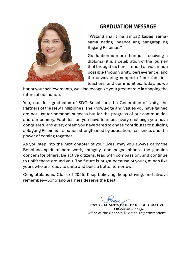 Graduation Message | PDF