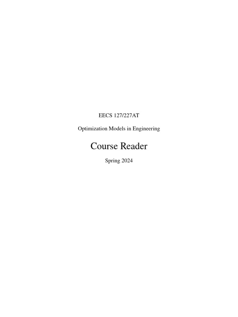 Optimization Models Course Reader | PDF | Norm (Mathematics ...