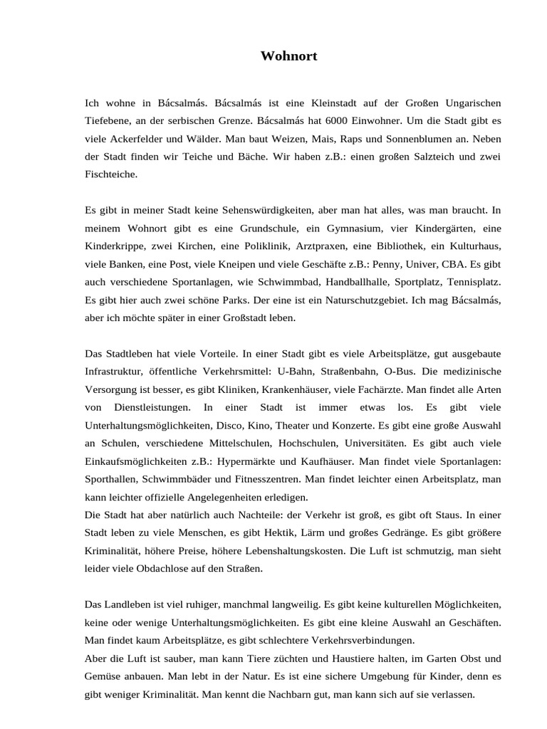 Mein Wohnort | PDF