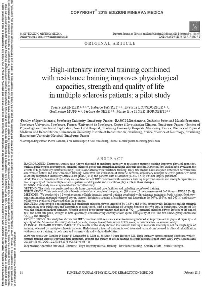 Ms Article2 | PDF | High Intensity Interval Training | Strength Training