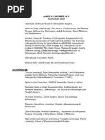 James Lubowitz MD CV