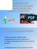 Communicating effectively in spoken English in selected social contexts’