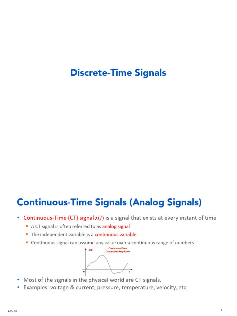 DSP Lec 2 Discrete Time Signals | PDF | Discrete Time And Continuous ...