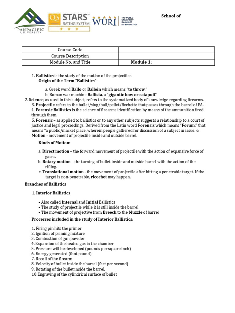 Module+1-6 Forensic+Ballistic+ 282425 29 | PDF | Cartridge (Firearms ...