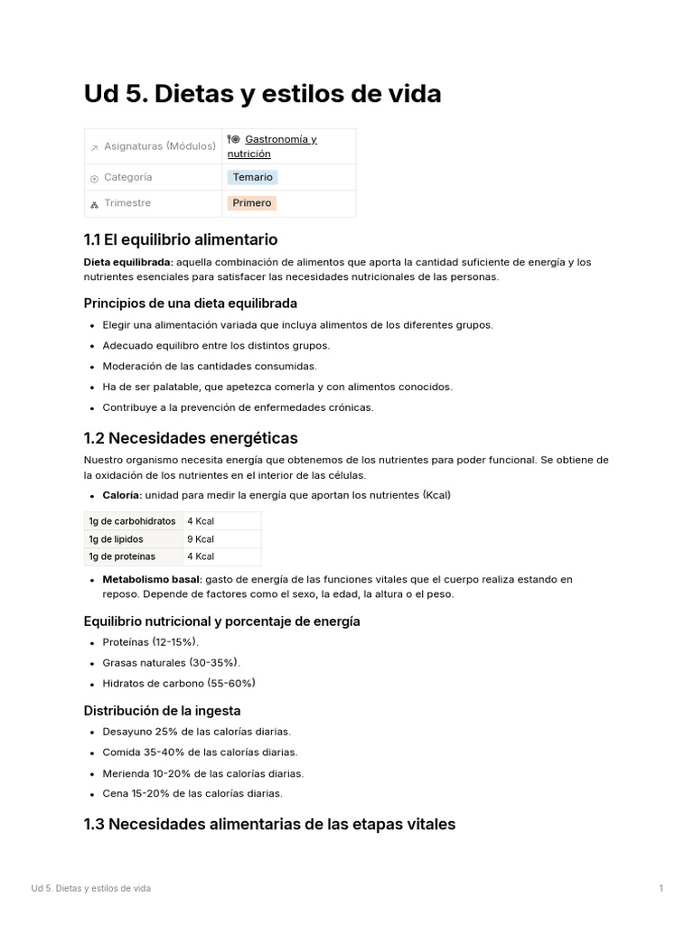 Dietas y Estilos de Vida Saludables | PDF | Dieta | Nutrición