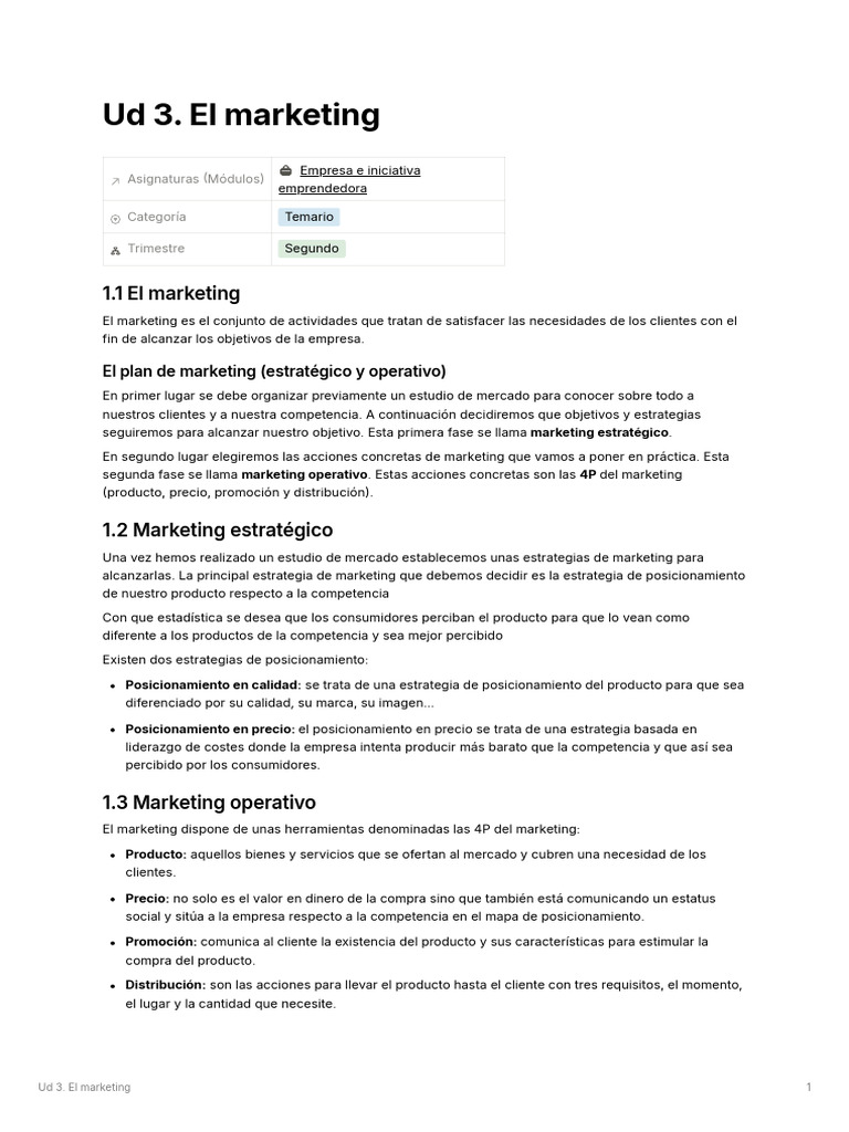 Estrategias de Marketing: 4P y Posicionamiento | PDF | Marketing ...