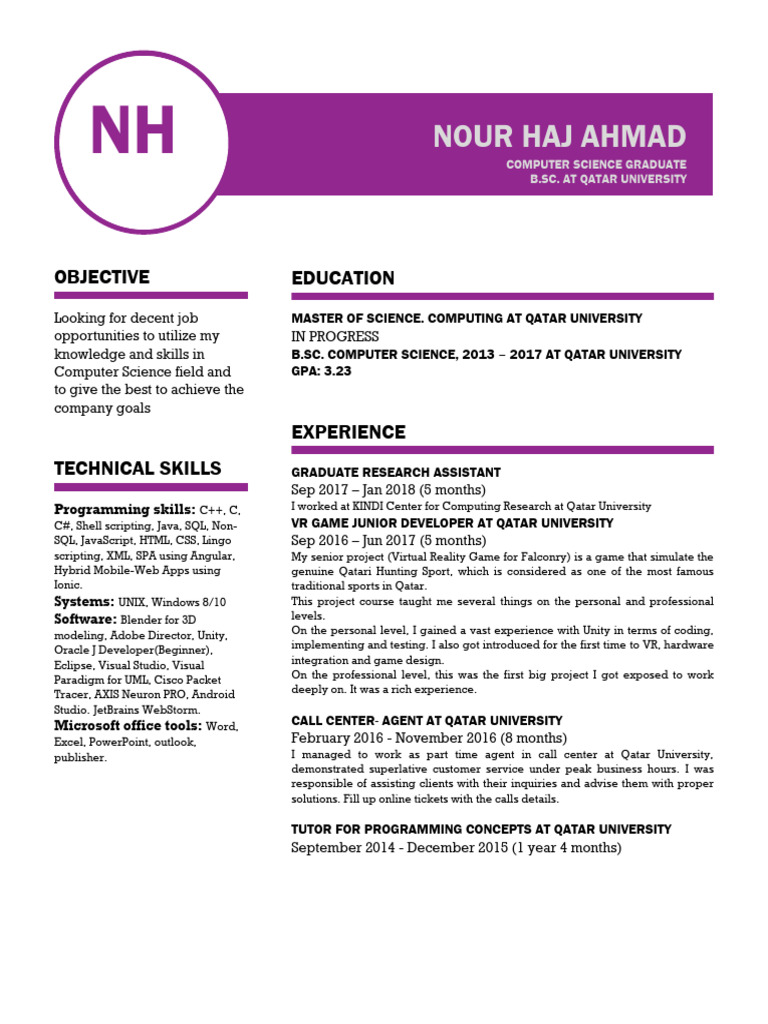 Computer Science Graduate Resume | PDF | Computing | Software