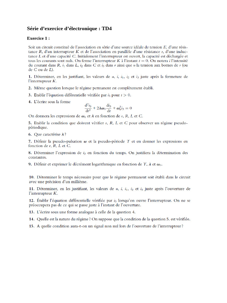 Série TD4 | PDF