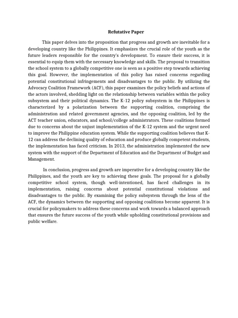 Jakosalem Ryan N Refutative Paper | PDF