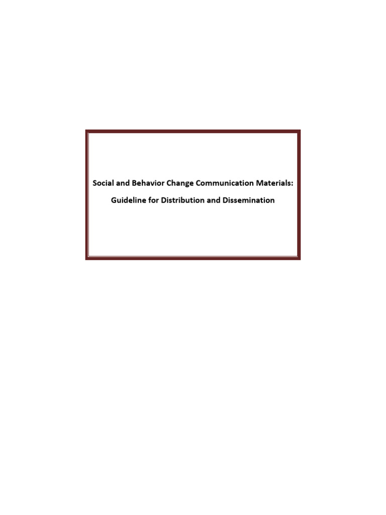 SBCC Material Distribution Guidelines | PDF | Family Planning | Birth ...