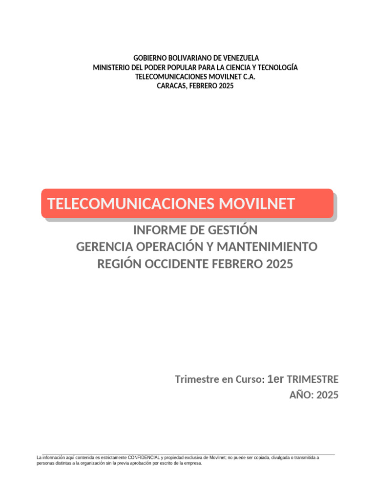 Informe de Gestion 1er. Trimestre 2025 Febrero | PDF