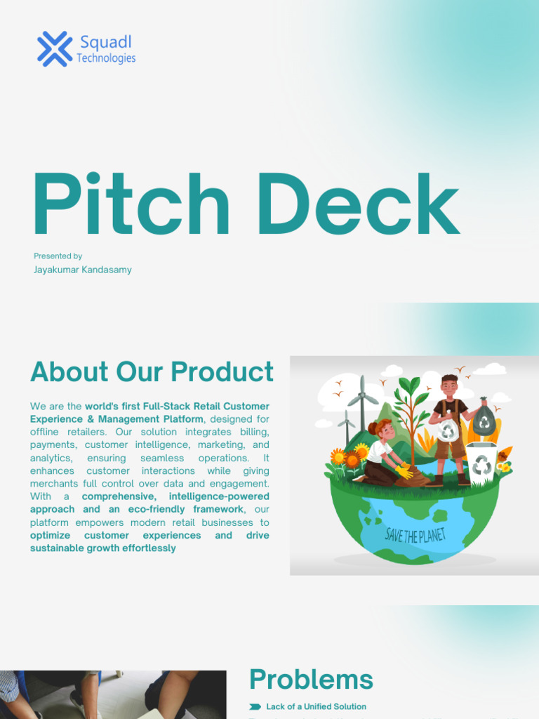 Gray and Green Modern Business Pitch Deck Presentation | PDF | Retail ...