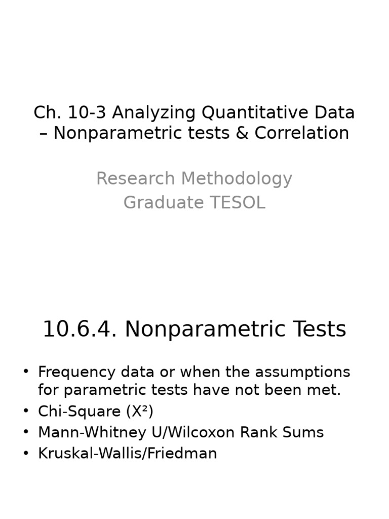 Nonparametric Tests & Correlation Analysis | PDF | Effect Size | Linear ...