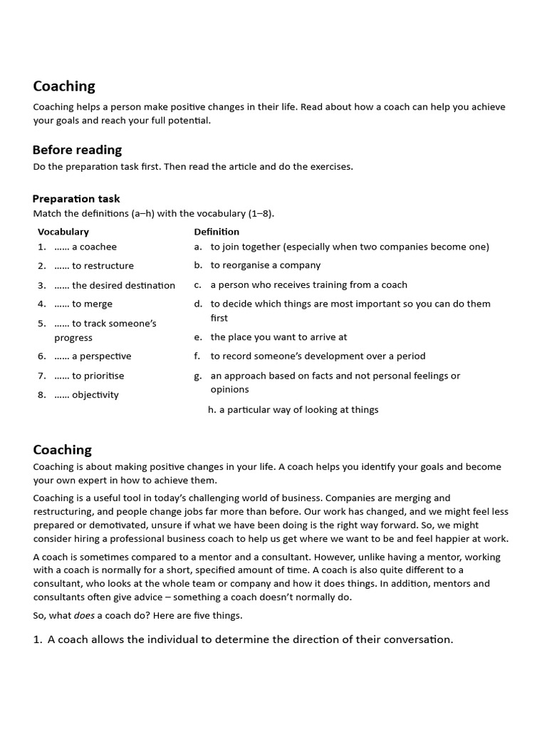 Benefits of Coaching for Personal Growth | PDF | Goal | Behavior ...