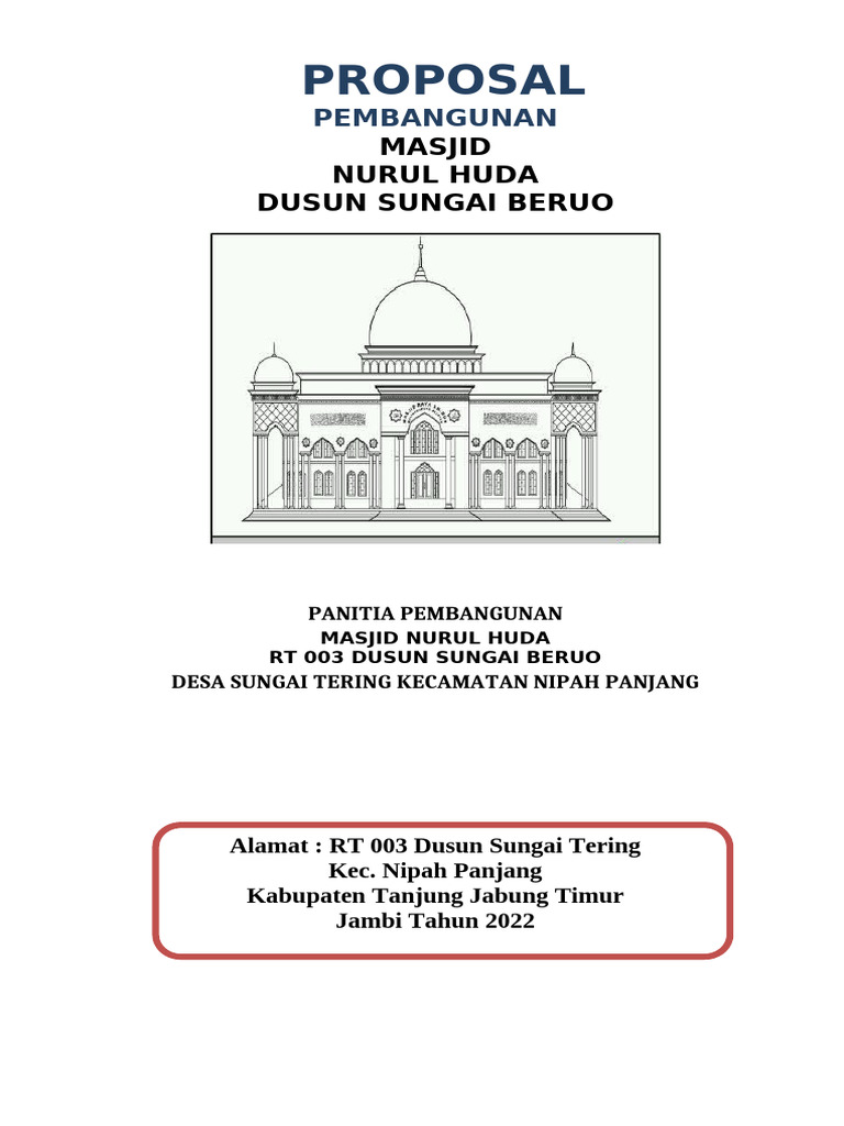 Proposal Pembangunan Masjid Nurul Huda | PDF