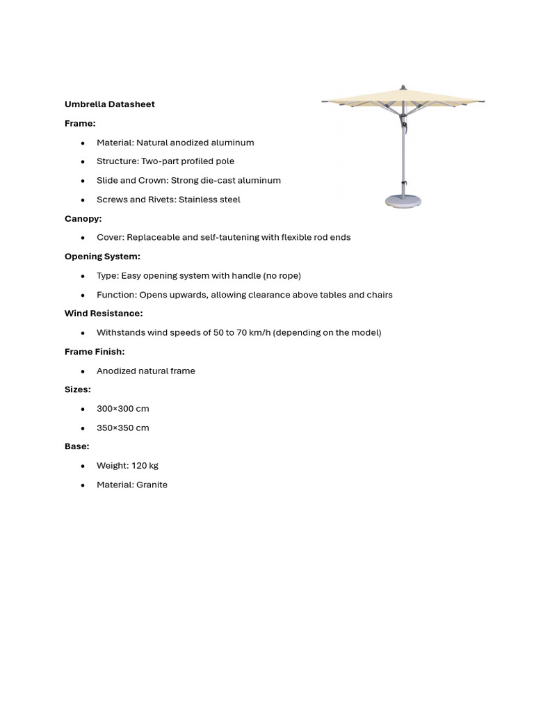 datasheet umbrella | PDF