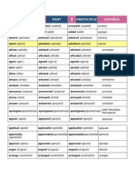 Infinitive Past Participle Español