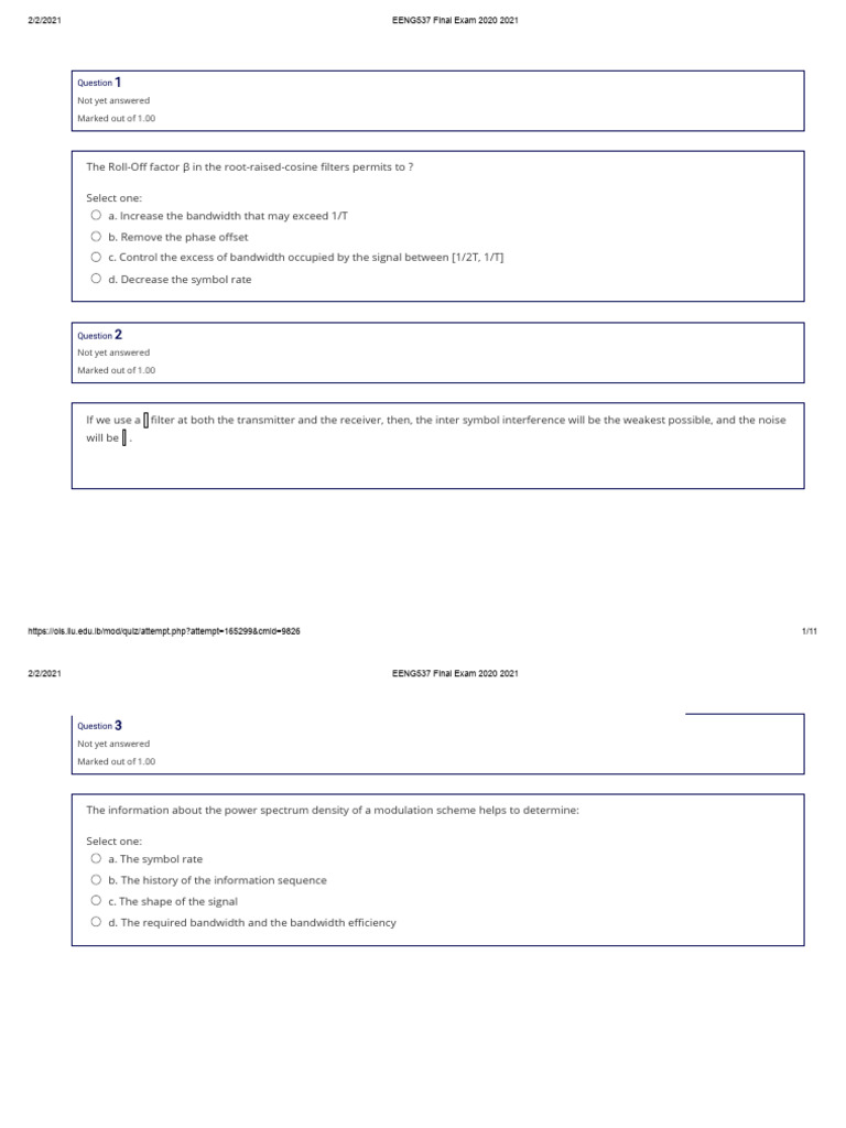 Final Exam | PDF | Bandwidth (Signal Processing) | Filter (Signal ...