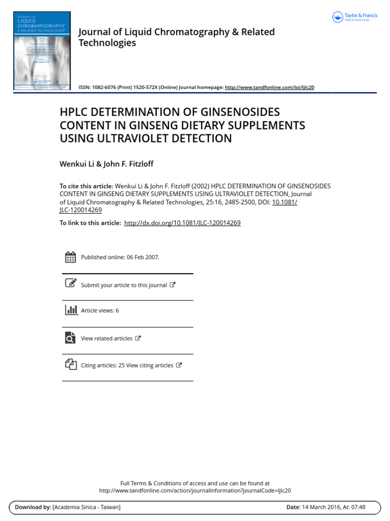 Paper 2 | PDF | High Performance Liquid Chromatography | Detection Limit