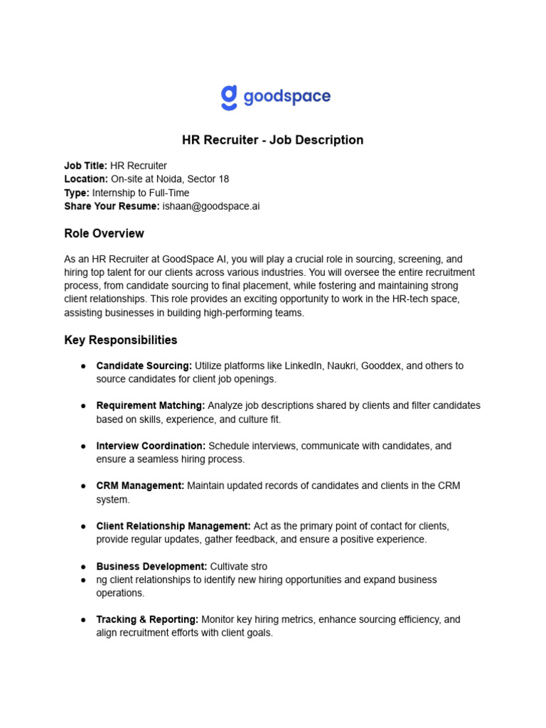 Talent Acquisition Specialist - Job Description | PDF | Recruitment ...