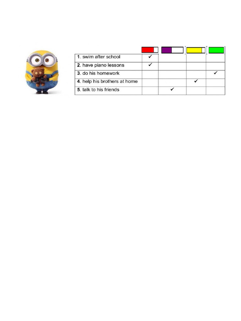 School Time-Habits-Picture | PDF