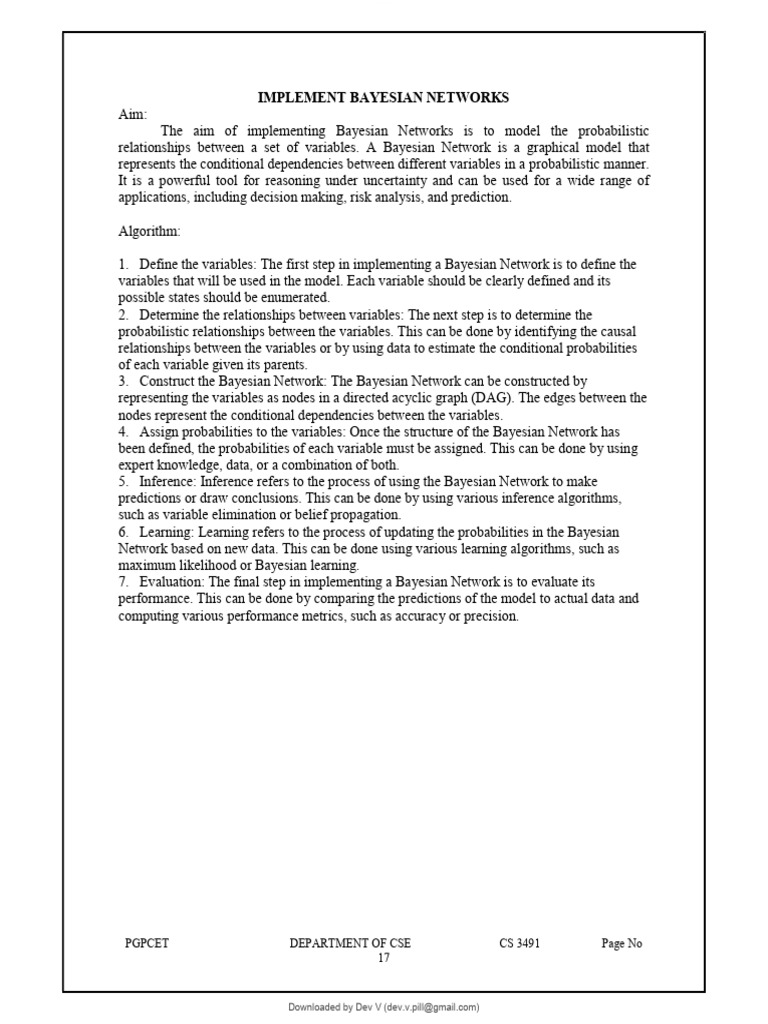 Bayes Netword Theory | PDF