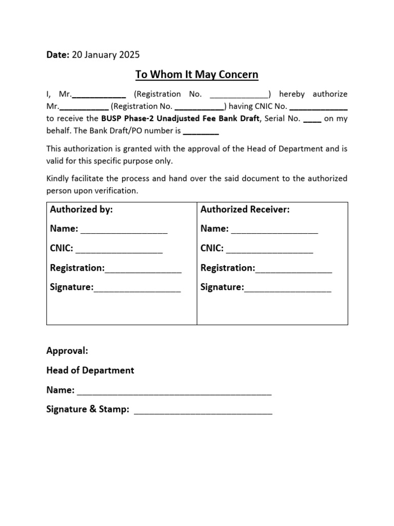 Authorization for Fee Draft Collection | PDF
