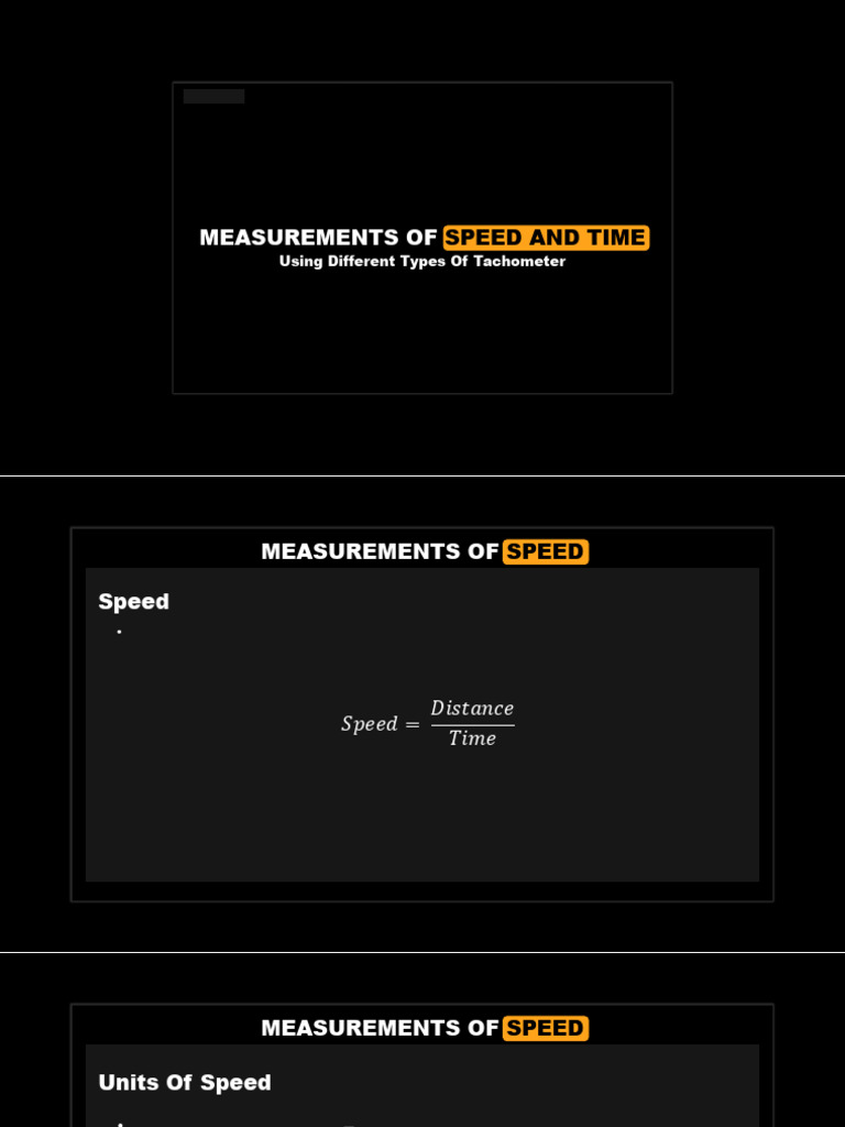 Measurement of Speed and Time | PDF | Speed | Measurement