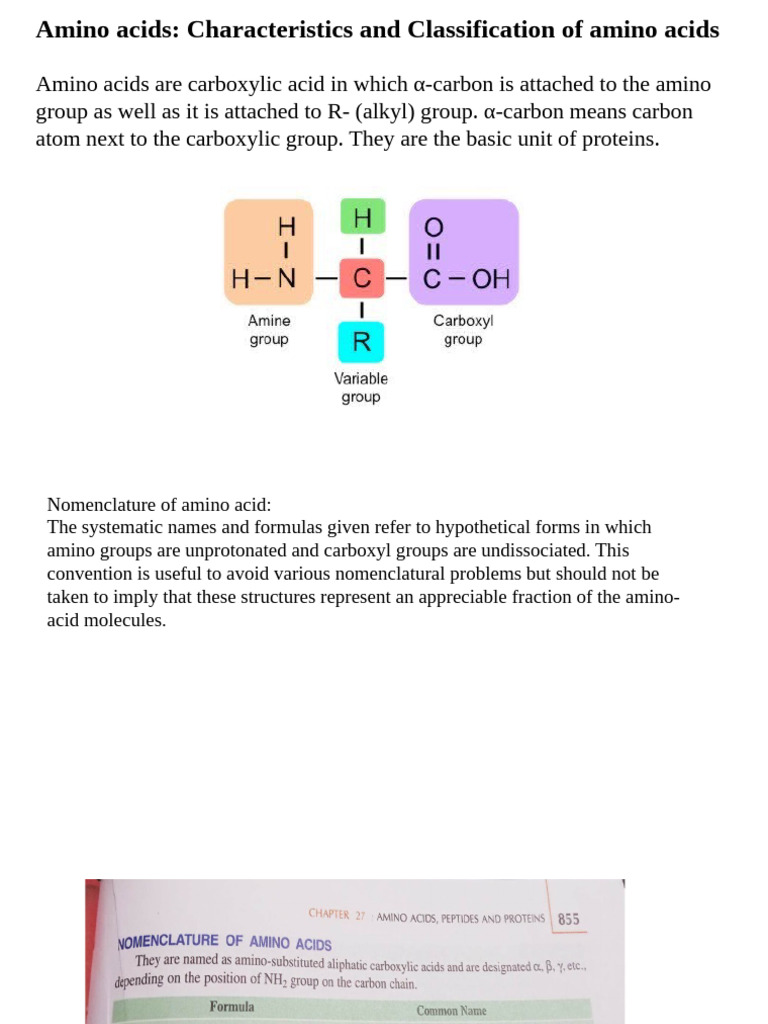 Chapter-5 Amino Acid, Protien | PDF | Carbohydrates | Protein Structure