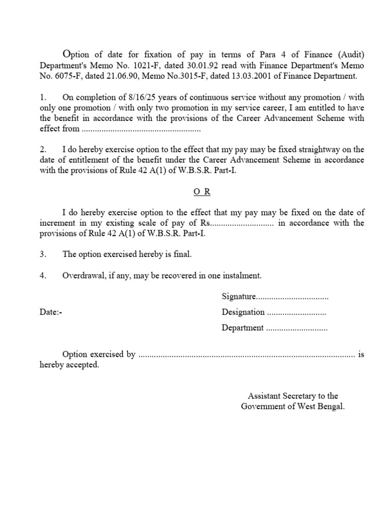Pay Fixation under Career Advancement Scheme | PDF