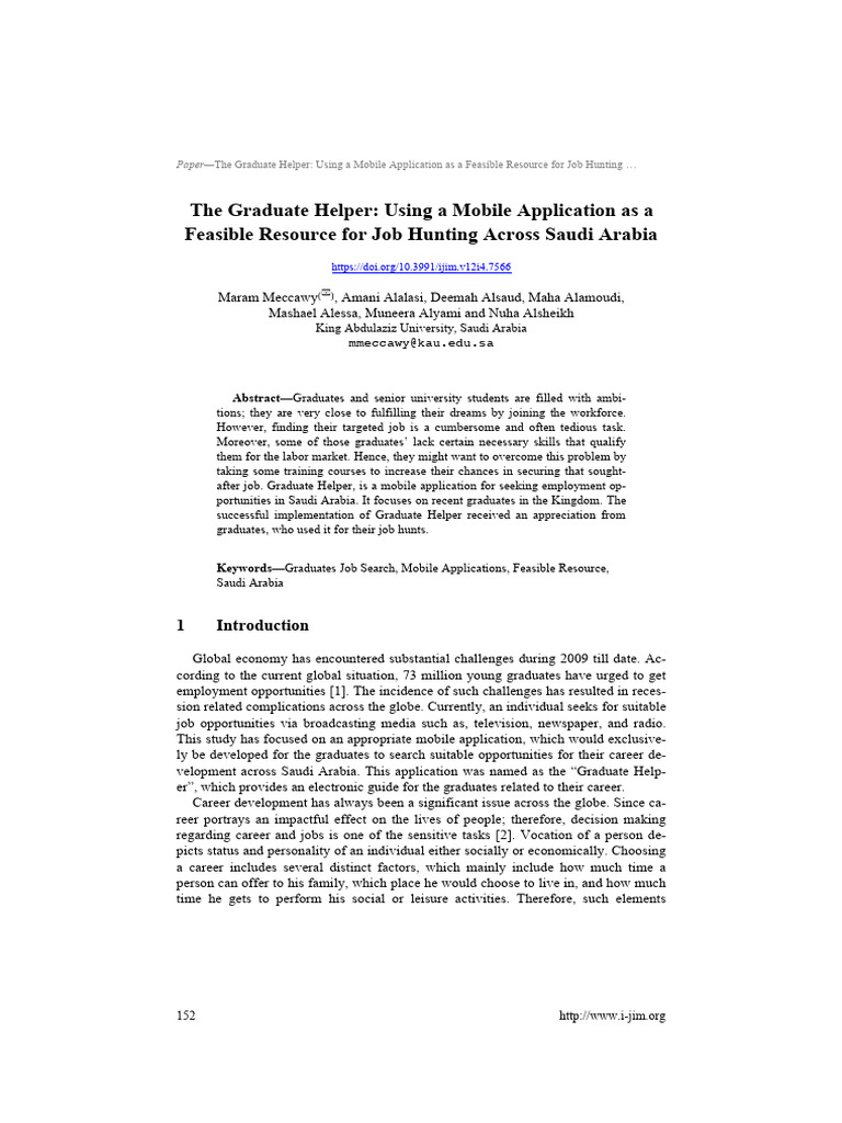 The Graduate Helper Using A Mobile Appli | PDF | Usability | Résumé