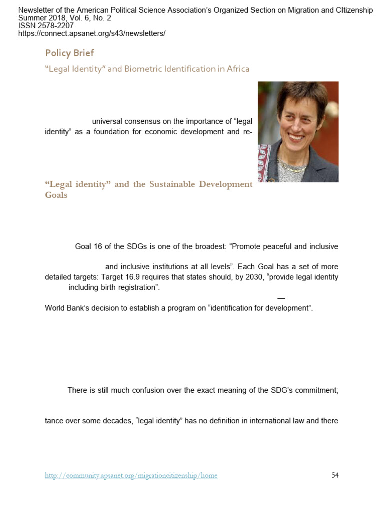 Biometric ID and Legal Identity in Africa | PDF | Identity Document ...