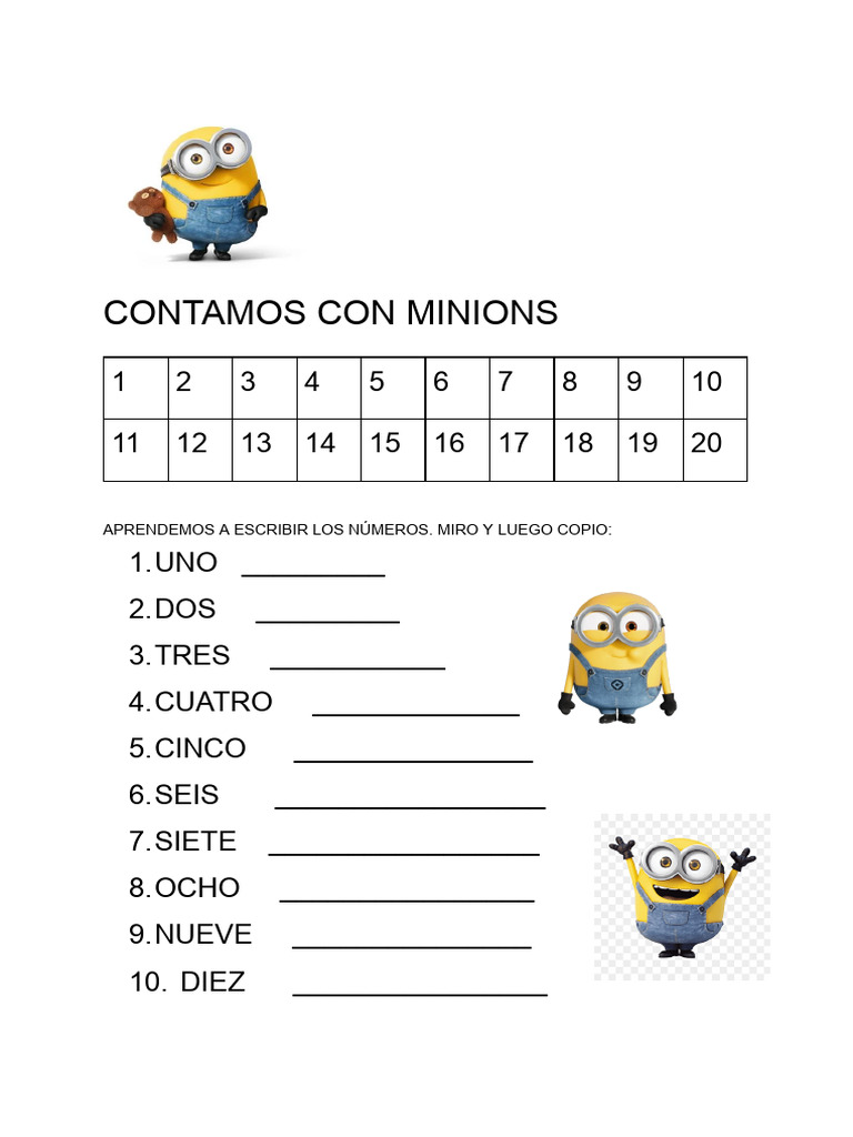 Actividades Matemáticas con Minions | PDF
