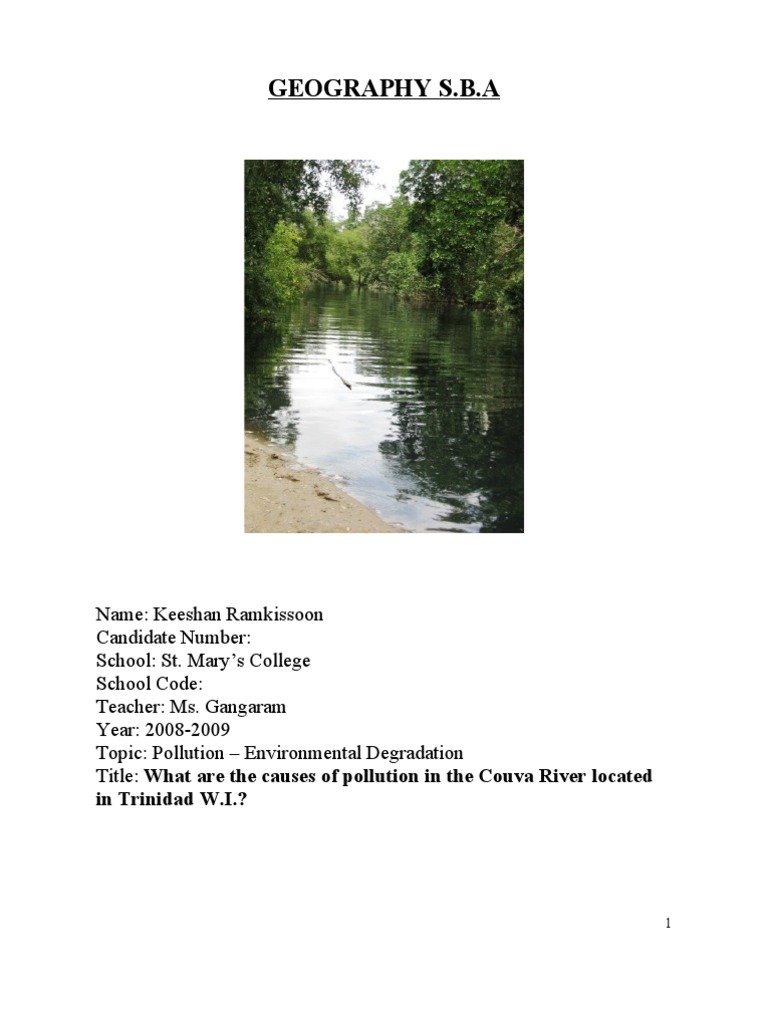 Geography SBA Eutrophication Environment