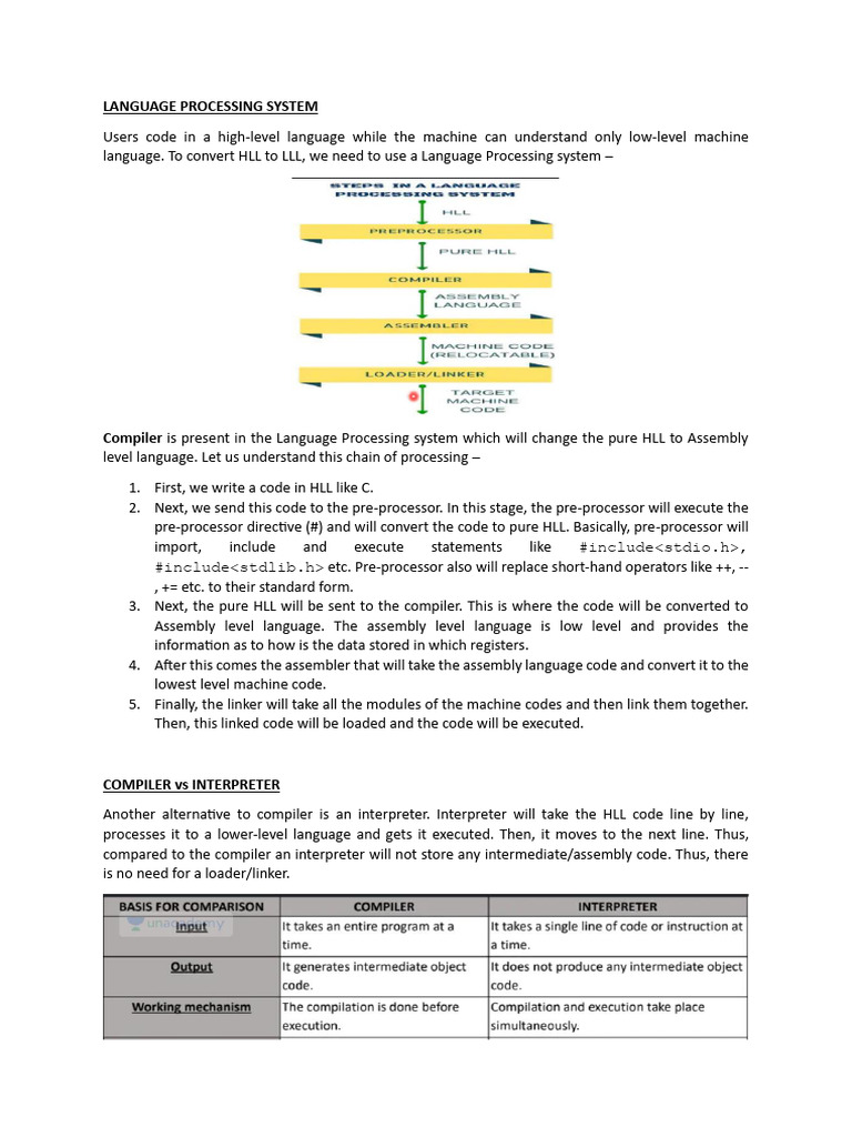 Language Processing System Overview | PDF | Language Mechanics ...
