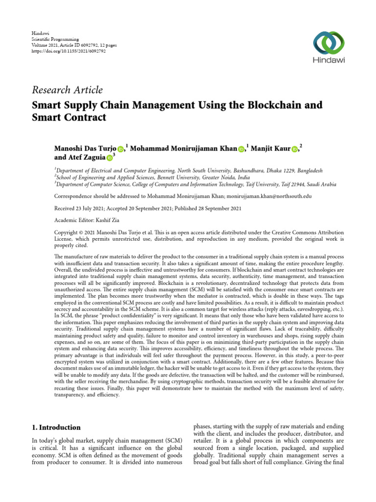 Blockchain in Smart Supply Chains | PDF | Supply Chain Management ...