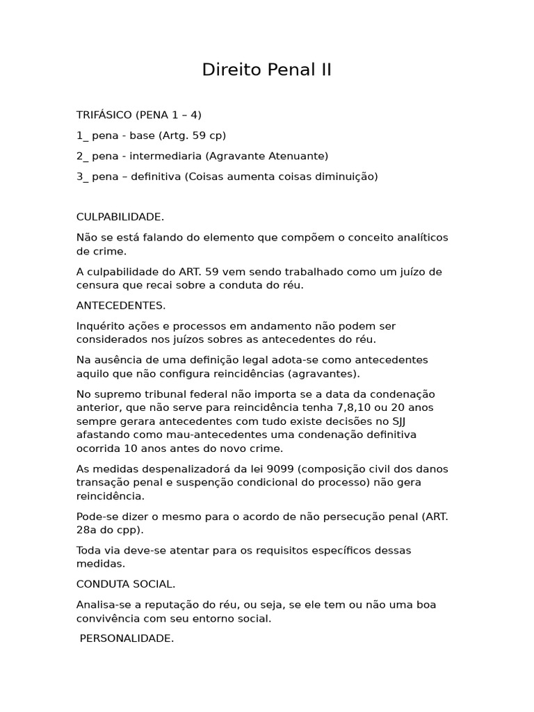 Direito Penal Ii Assuntos De Aula Pdf