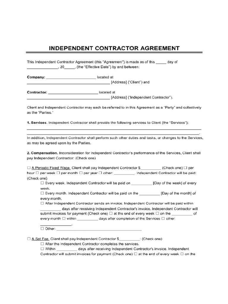 Contractor Agreement 791x1024 | PDF