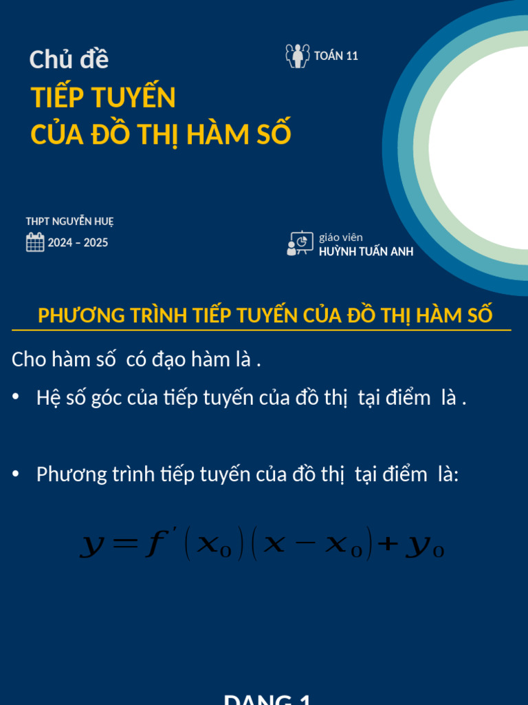 LMS - M11 - HK2 - Tiep Tuyen Cua Do Thi Ham So | PDF