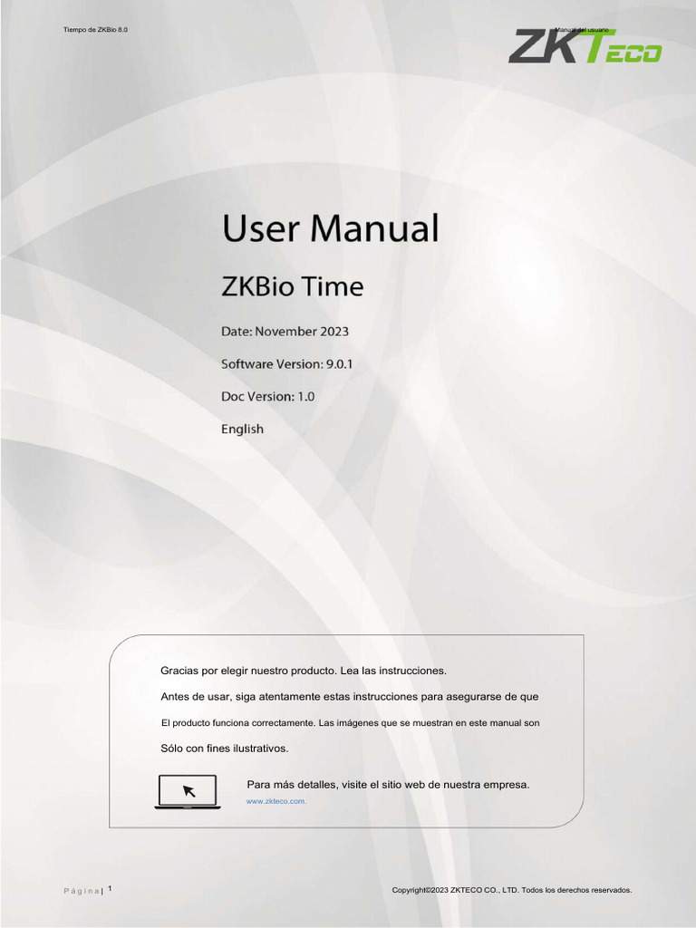 ZKBio Time User Manual 202312 Compressed-1-50 | PDF | Biometría ...