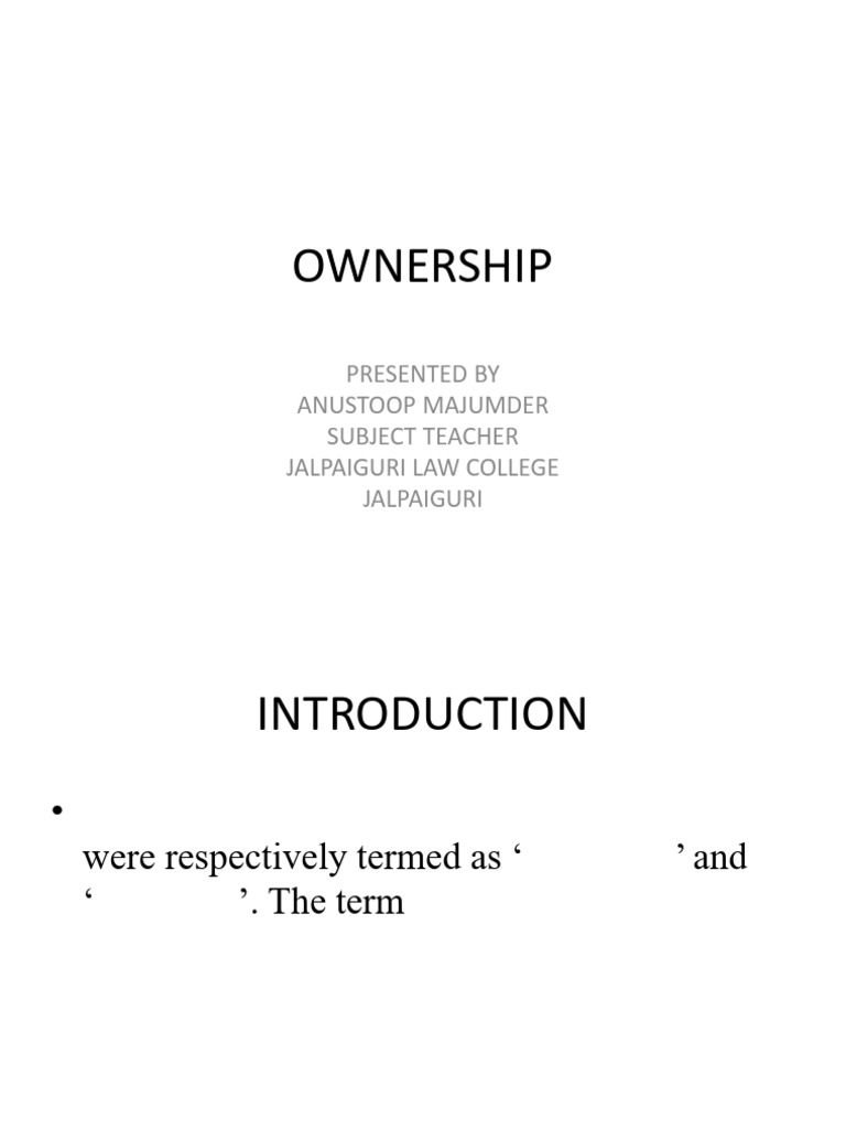 OWNERSHIP pdf_240823_105359 | PDF | Ownership | Property