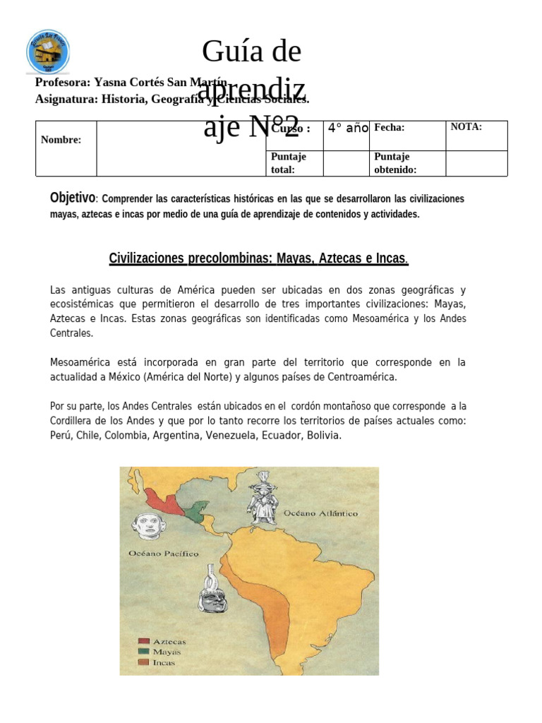 Civilizaciones Precolombinas: Mayas, Aztecas e Incas | PDF ...